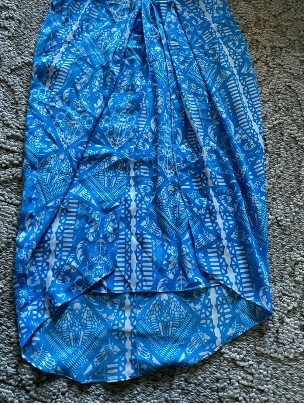 G.I.N.  NWT Blue & White Printed Faux Wrap Skirt Size Large (msrp $78) - 035
